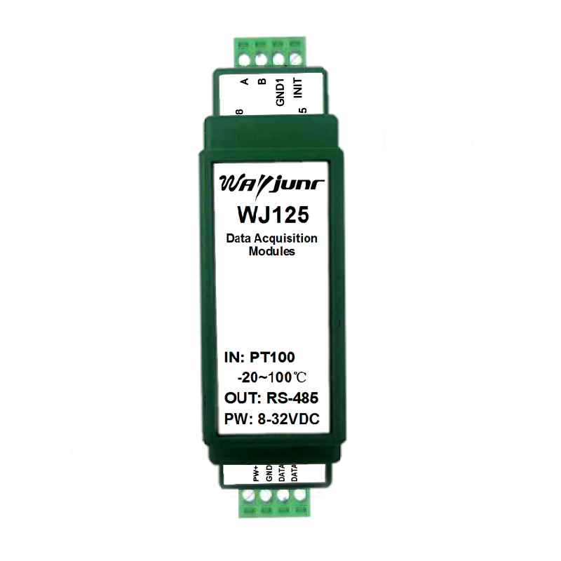 Pt100轉RS-485，熱電阻溫度Modbus數(shù)據(jù)采集模塊 WJ125