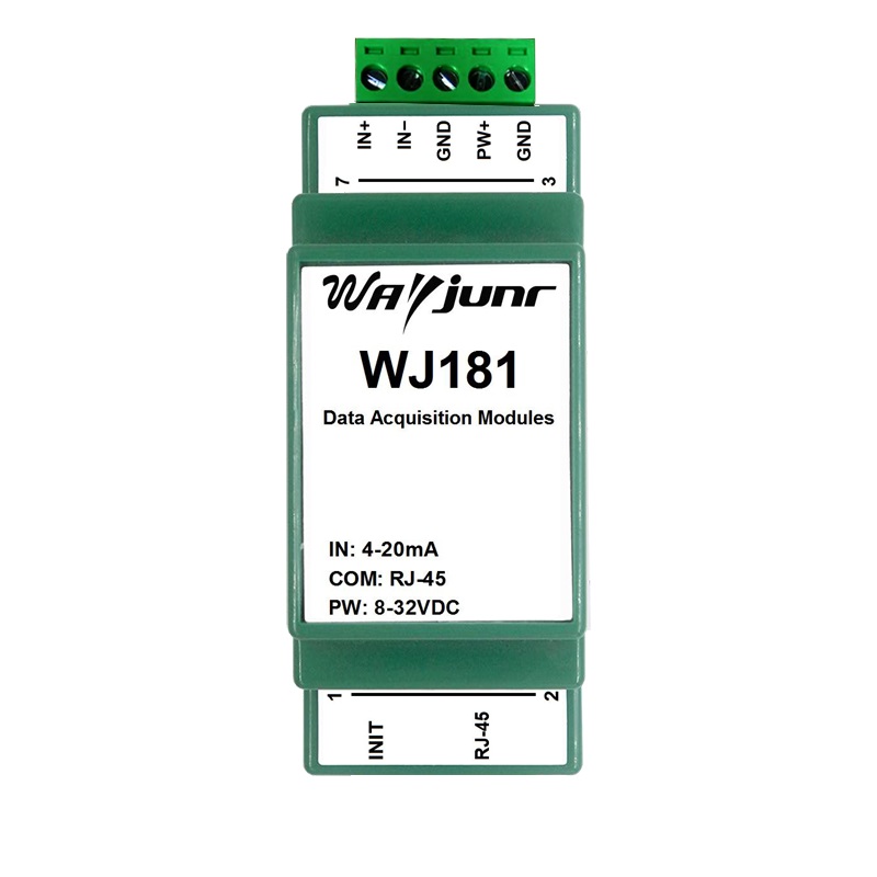 4-20mA或0-10V轉(zhuǎn)網(wǎng)絡(luò)Modbus TCP和MQTT數(shù)據(jù)采集模塊 WJ181