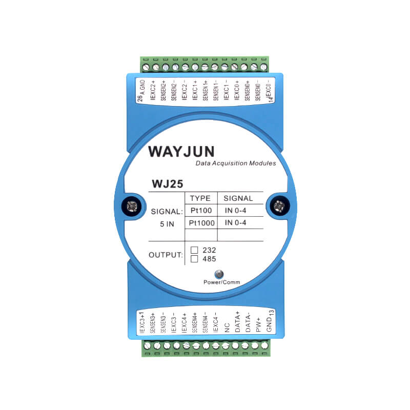 WJ25系列 5路熱電阻溫度信號轉(zhuǎn)RS-485/232遠程IO模塊