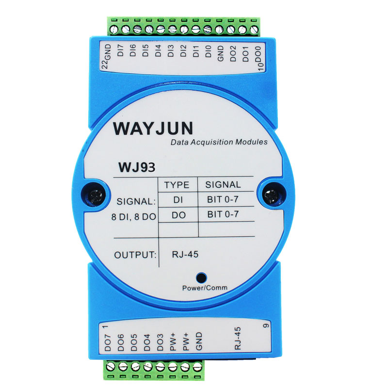 8路DI高速計(jì)數(shù)器，8路DO支持PWM輸出，Modbus TCP模塊 WJ93