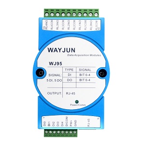 五路DI五路DO，網(wǎng)絡(luò)繼電器，Modbus TCP遠(yuǎn)程IO模塊 WJ95   